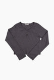 Bane stripe henley crop tee