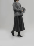 [Premium] Whole Garment Wool Back Round Knit