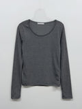 [Brushed Lining] Basic U-neck Long Sleeve T-Shirt