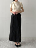 [Short Sleeve Version] Charming Tie Puff Blouse