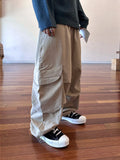 Eyelet half-moon cargo cotton pants