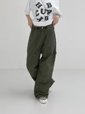 [premium] Stopper Rivet Nylon Wide Pants
