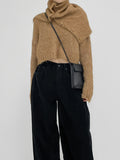 Hidden corduroy long wide pants
