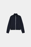 Jersey high-neck zip-up