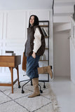 suede shirring boots