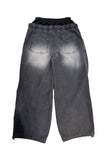 Sagging double denim banding pants