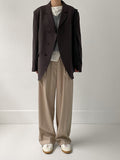 [unisex] Curved 3Button Over Fit Blazer Jacket