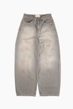 Dusty grain wide denim pants