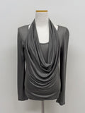 Shirred halterneck layered T-shirt