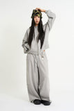 Terry wide belted sweatpants