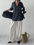 [Skirt SET] Basil Wrap Loose-Fit Shirt