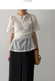 Earth Wrap See-Through Half Blouse
