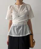 Earth Wrap See-Through Half Blouse