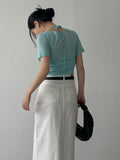 Halter Bustier Short Sleeve T-Shirt