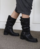 Daily shirring middle boots