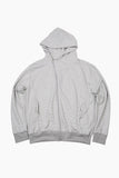 City stripe unbalance hood zip-up