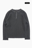 Pigment ribbed henley long sleeve