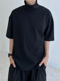 Loose fit mock neck half T-shirt