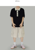Medi collar short sleeve knit