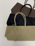 Powder Leather Big Shoulder Bag