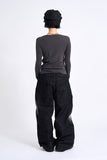 Side button slit long sleeve