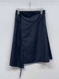 Unbalance Stripe Midi Skirt