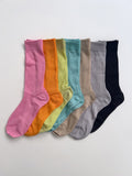 Colored Ribbed See-through Socks