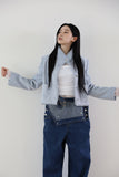 High Neck Fringe Tweed Jacket