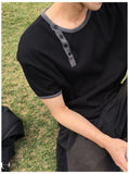 Sword Henley Neck Ringer Short Sleeve T-shirt