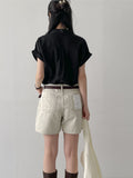 Oxford Cotton Half-length Shorts