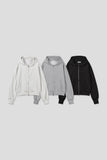 Lowell crop fingerhole hood zip-up
