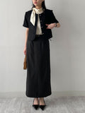Rivet Stripe H-Line Skirt