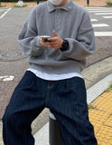 Collar Button Over Knit