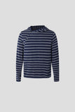 Diagonal button knit hoodie