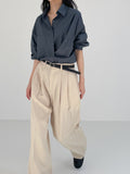 [unisex] Leel Two Tuck Banding Wide Slacks