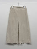 Corduroy pleated banding skirt