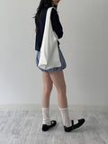 [Pants Lining!] Check Pumpkin Banding Mini Skirt