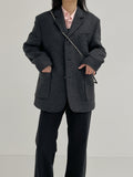 Single 3 button wool overfit coat jacket