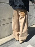 Numbering 92 Embroidered Cotton Wide Pants