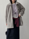[wool 30%] Hairy Single Overfit Half Coat