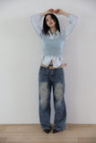 Flash Pintuck Line Denim