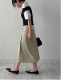 Doe Pleated Long Skirt