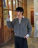 Cropped Bronzed Angora Cardigan