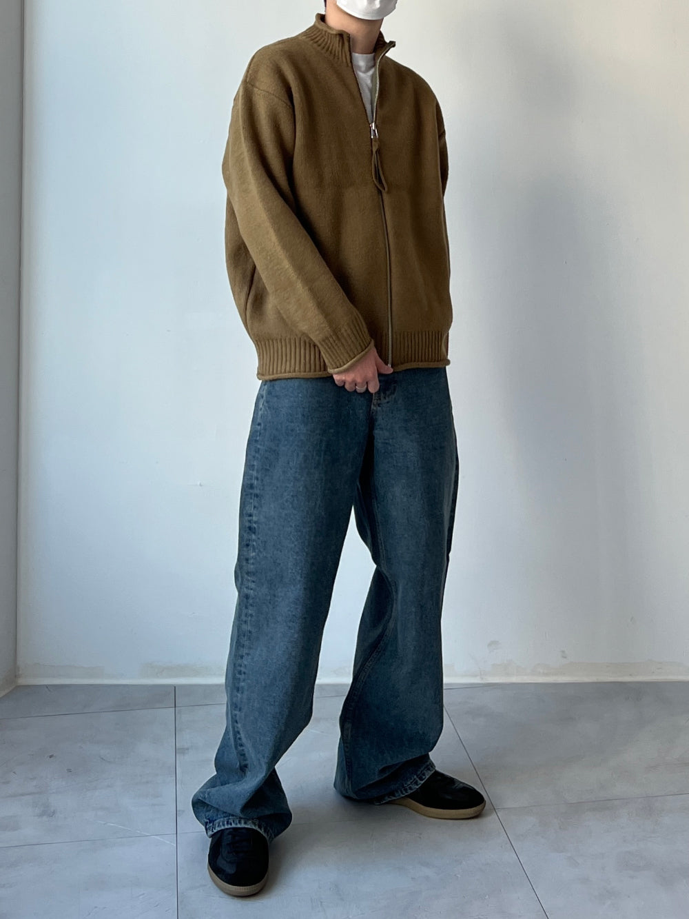 【KOOLOSET】Dark Blue Wide Denim KOOLOSET (クロゼット) - ダークブルーワイドデニム / Dark Blue