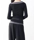 Charlotte Color Matching Off-Layered T-shirt