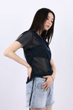 Crunchy mesh string tee