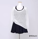 Feminine 3 PCS T-shirt + Sleeveless top + Banding Skirt Shorts Set