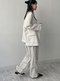 [summer] Rib pin tuck linen overfit jacket