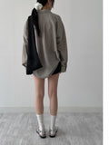 Striped Seersucker Overfit Shirt