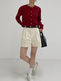 Bed pintuck cotton short pants
